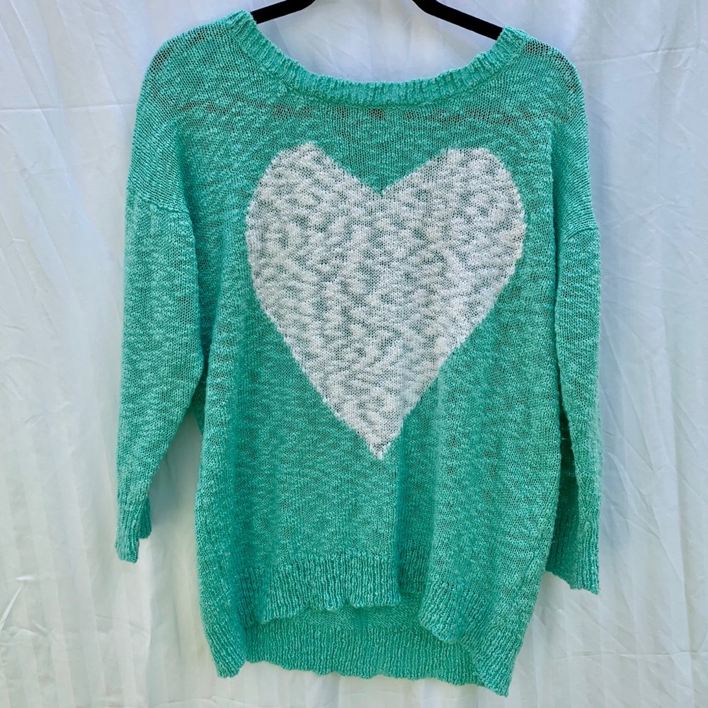 💟 Mint Green Heart Love Sweater | Soft & Comfy 💟